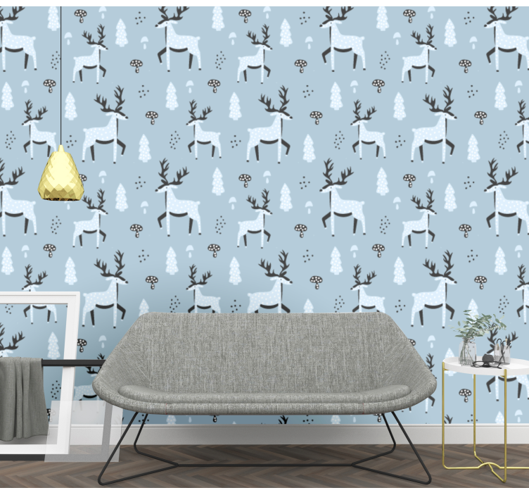 Tapete Tiere rentier-muster-design - TenStickers