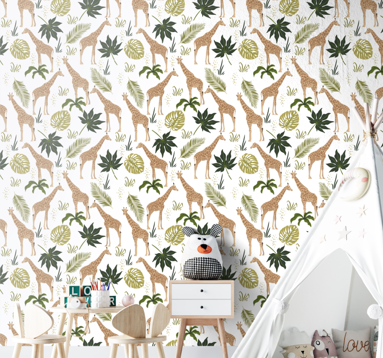 Tapete Tiere safari-giraffen-thema - TenStickers