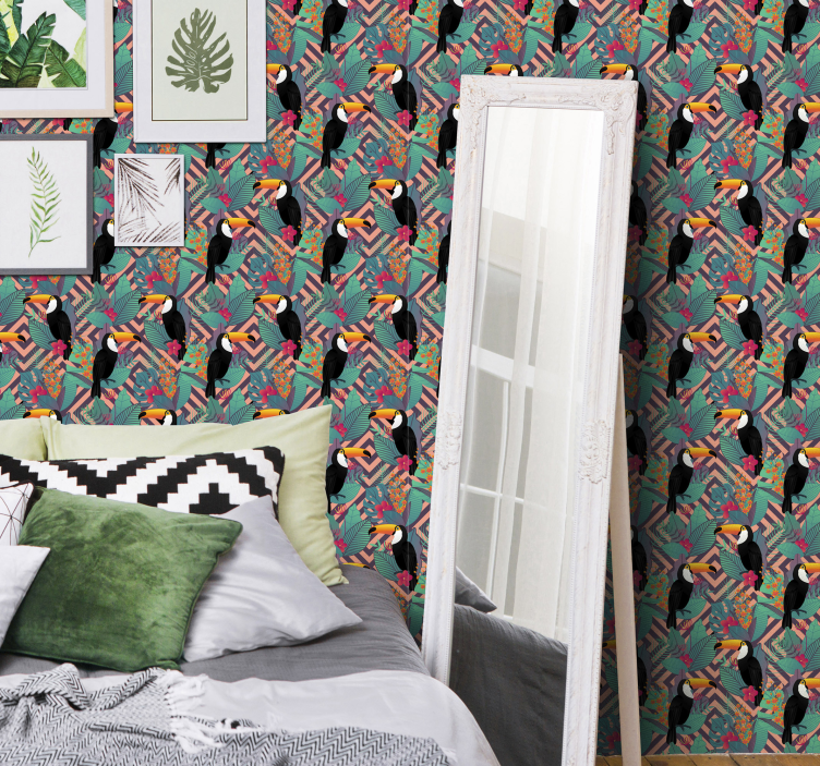 Tapete Tiere tukane zwischen blättern - TenStickers