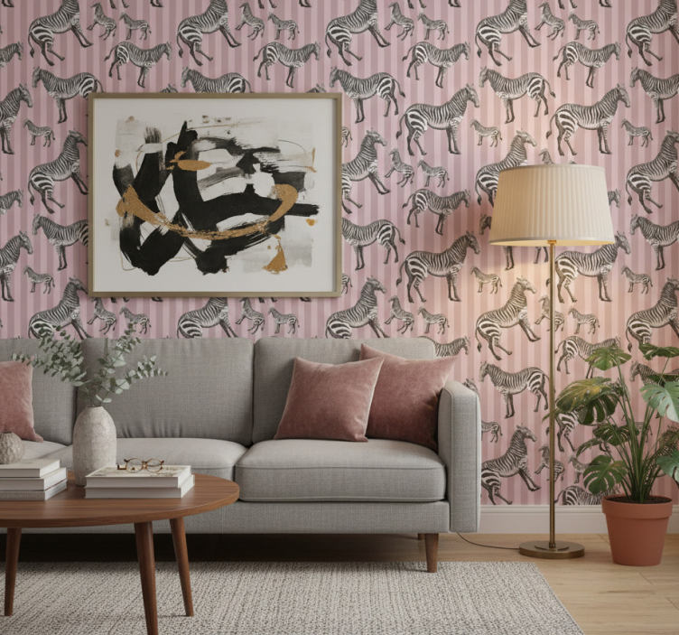 Tapete tiere vintage zebra illustrationsmuster - TenStickers