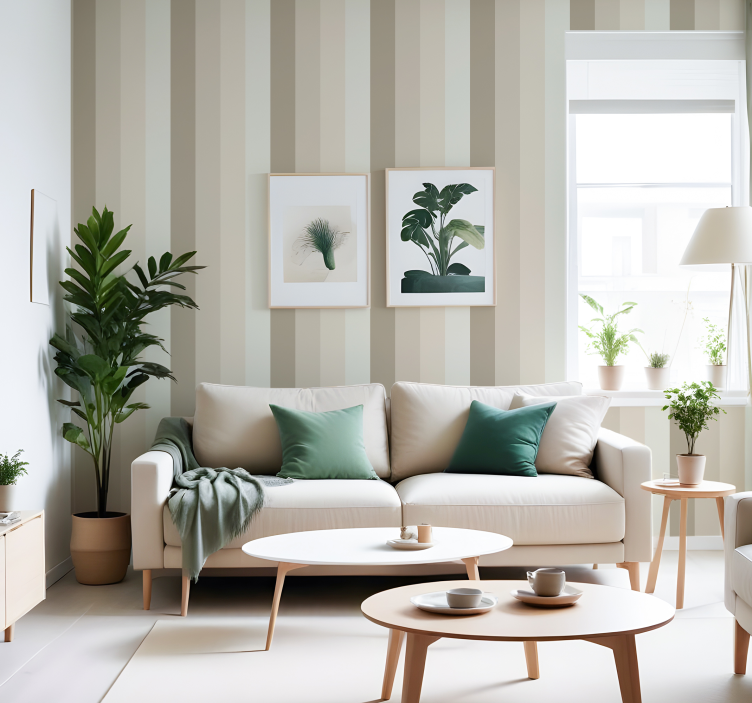 Tapete vertikale Streifen in Beigetönen - TenStickers