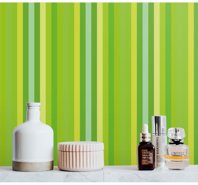 Tapete vertikale Streifen in Grüntönen - TenStickers