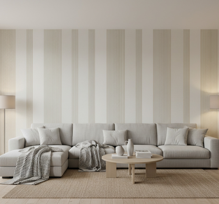 Tapete vertikale streifen minimalistisches creme design - TenStickers