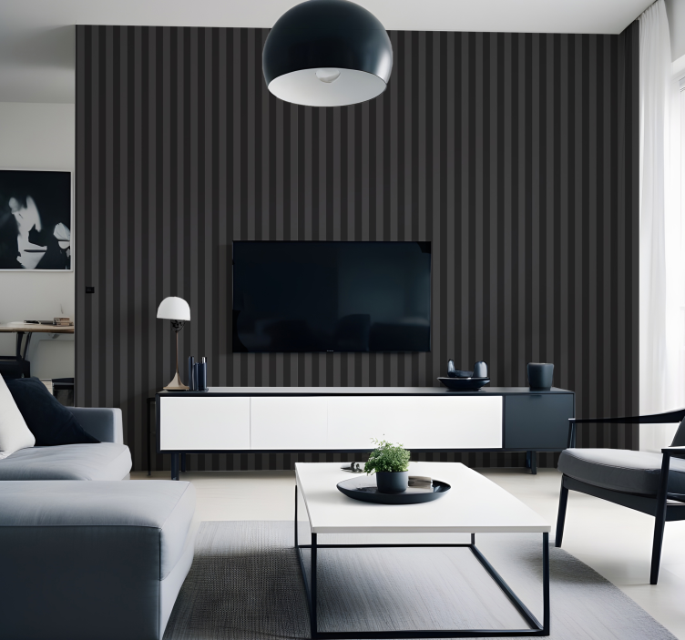 Tapete vertikale Streifen schwarze farbtöne - TenStickers