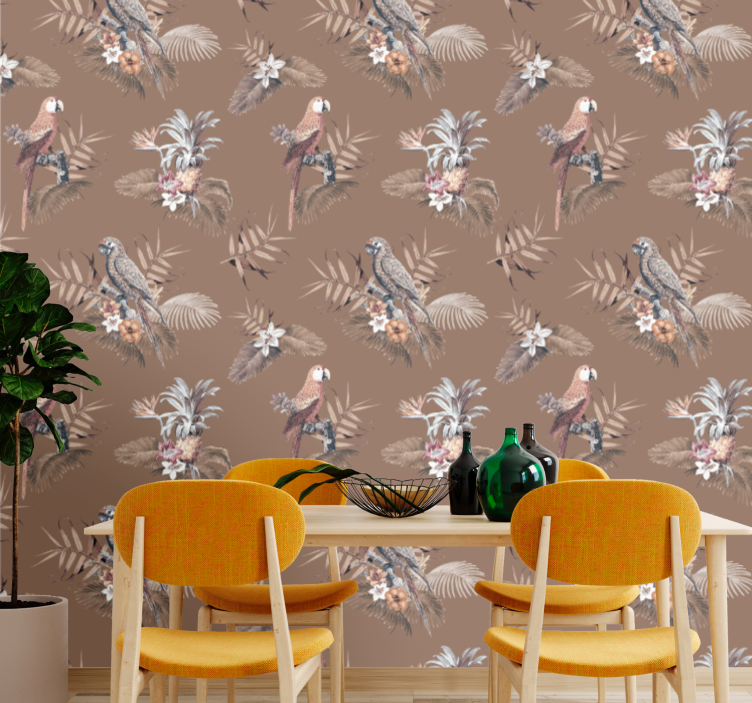 Tapete vögel mit tropischem vogelmotiv - TenStickers