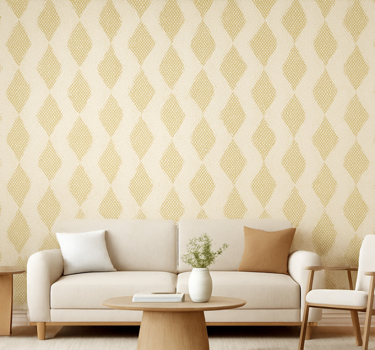Tapete wohnzimmer abstract gold dreieck - TenStickers
