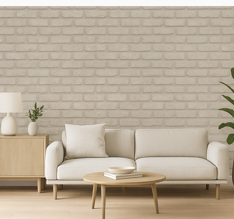 Tapete wohnzimmer alte helle ziegel - TenStickers