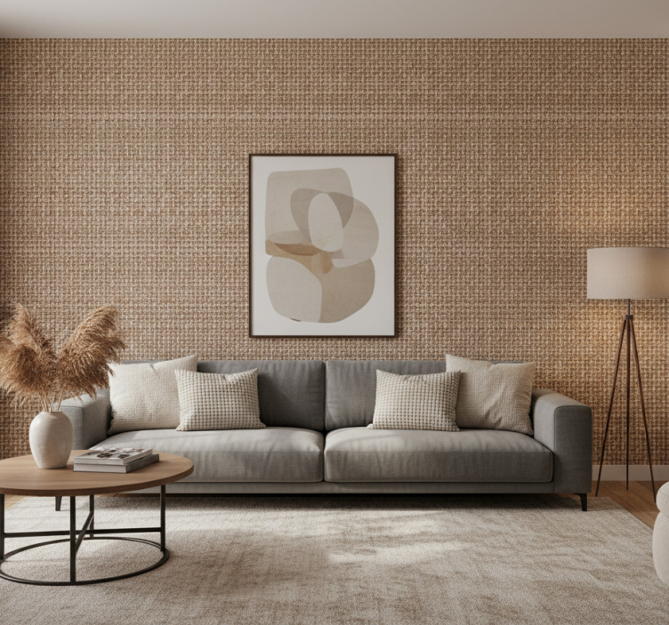 Tapete wohnzimmer aus natürlichem fasergewebe - TenStickers