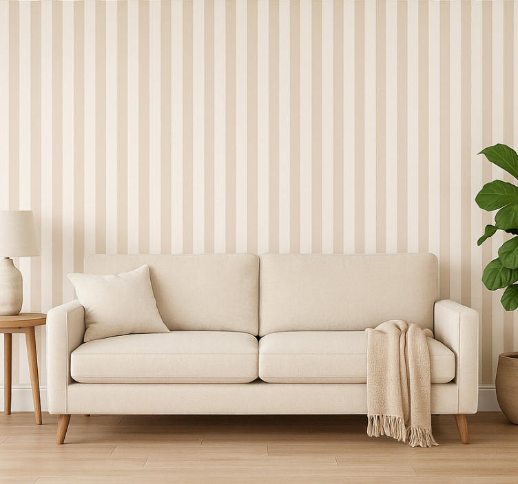 Tapete wohnzimmer beige gestreift - TenStickers