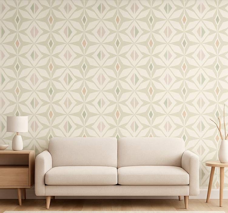 Tapete wohnzimmer bunte geometrische muster - TenStickers