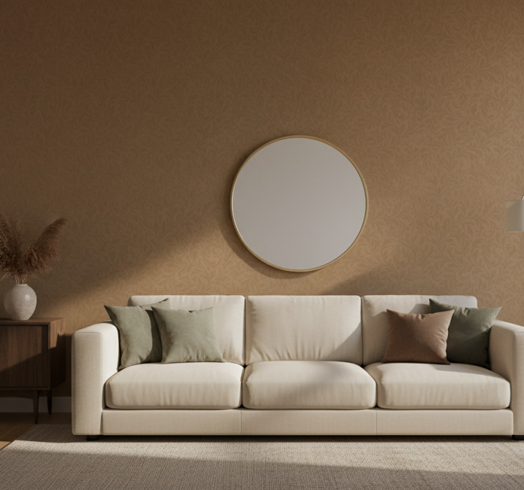 Tapete wohnzimmer elegantes dunkelbeiges design - TenStickers