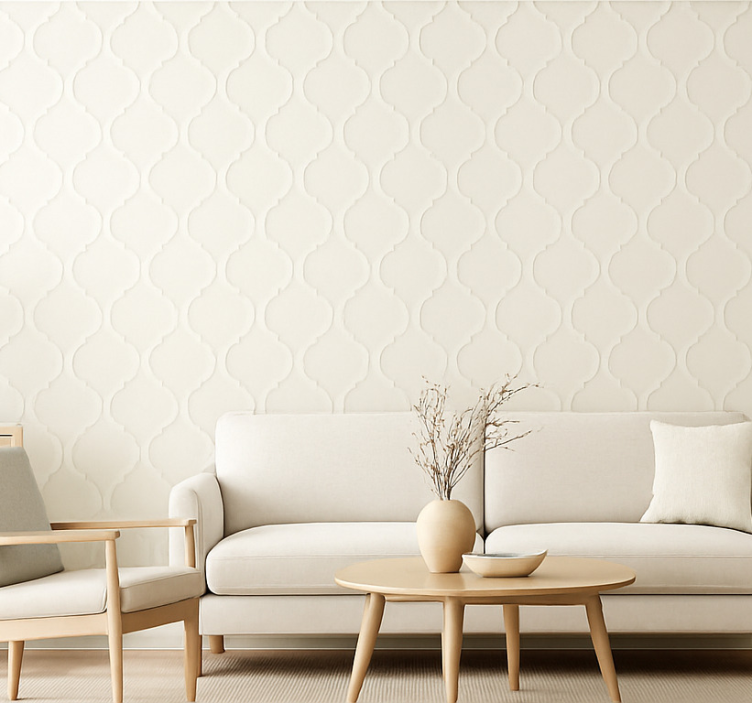 Tapete wohnzimmer elegantes off-white minimaldesign - TenStickers