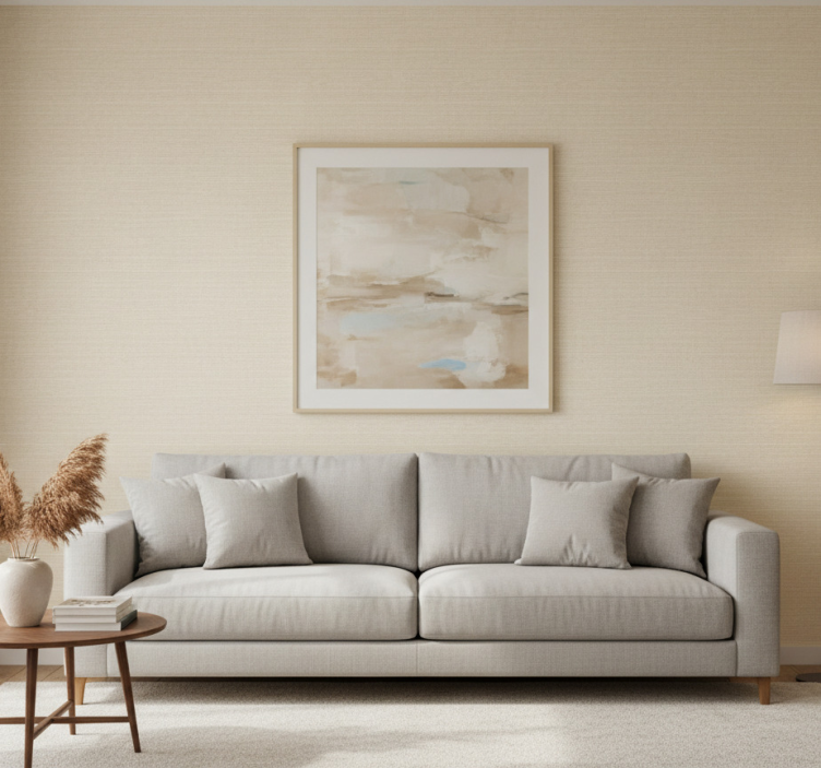 Tapete wohnzimmer feines jute-beige-muster - TenStickers
