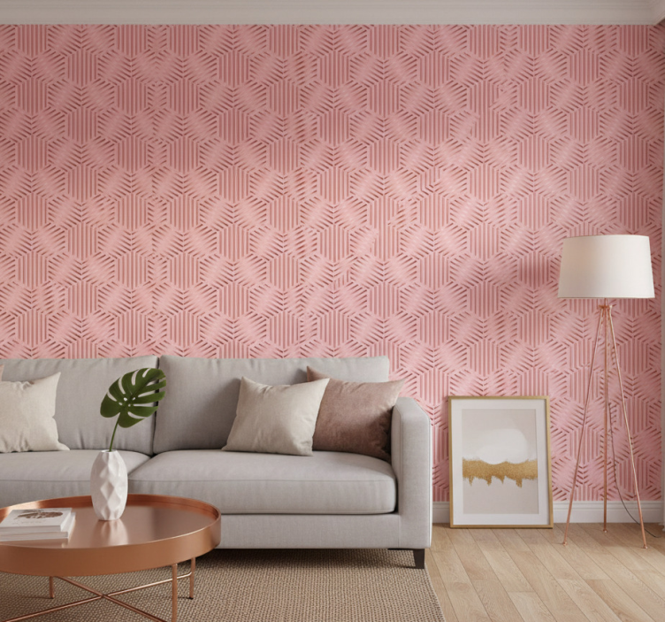 Tapete wohnzimmer geometrische anordnung - TenStickers