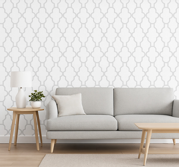 Tapete wohnzimmer grau geometrisch - TenStickers