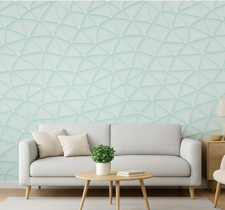 Tapete wohnzimmer im abstrakten dreieckdesign - TenStickers