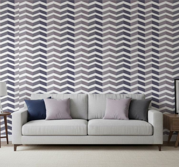 Tapete wohnzimmer im chevron-muster design - TenStickers
