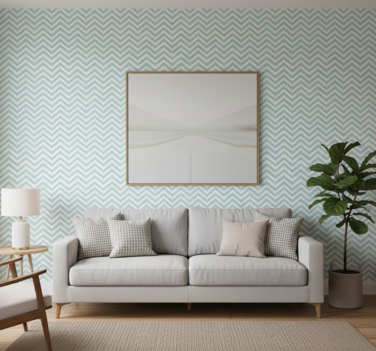 Tapete wohnzimmer im chevron-stil - TenStickers