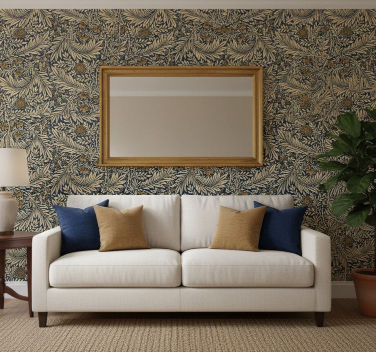 Tapete wohnzimmer im floralen vintage-stil - TenStickers