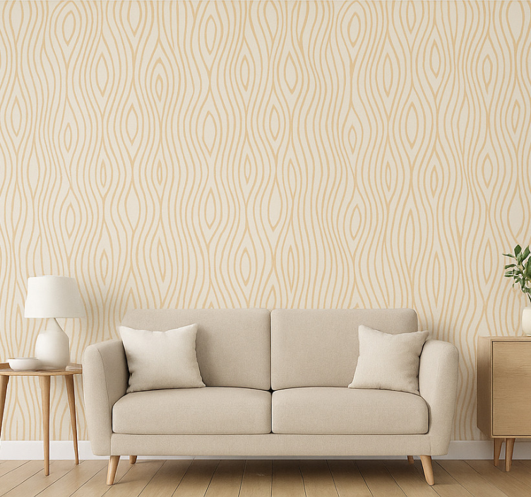 Tapete wohnzimmer in heller holzoptik - TenStickers