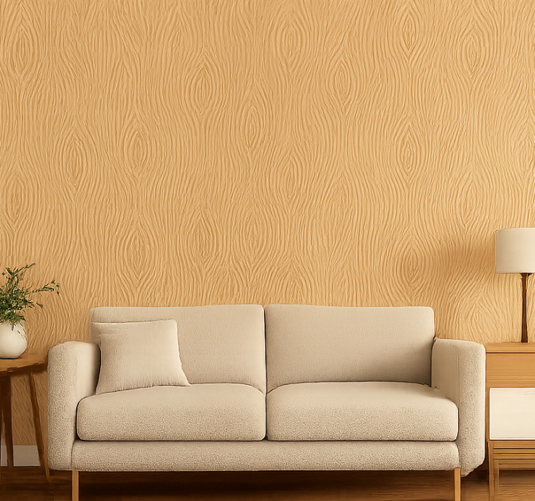 Tapete wohnzimmer in natürlichem holzdesign - TenStickers