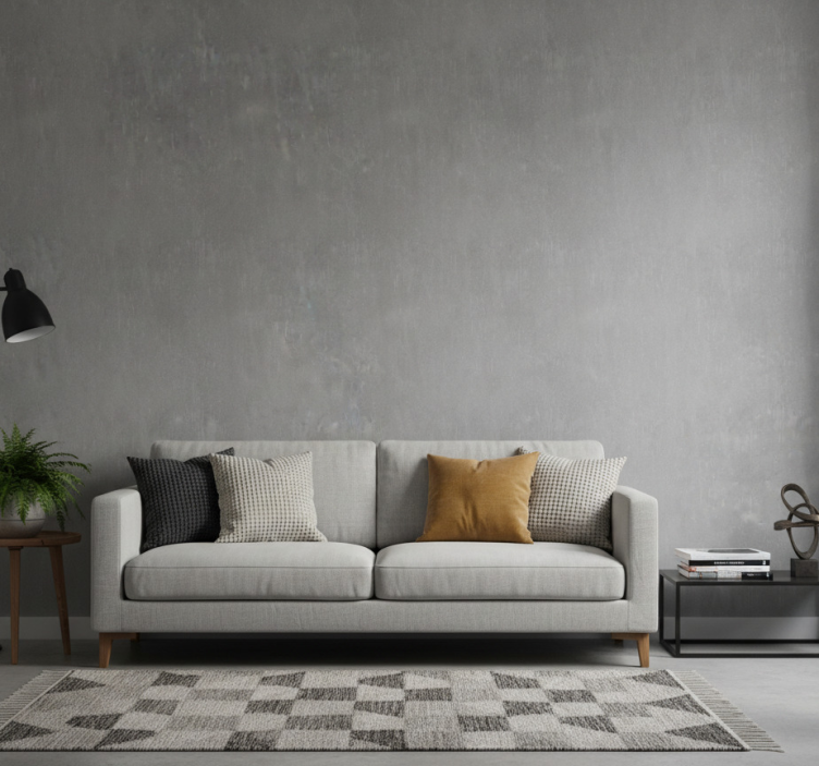 Tapete wohnzimmer in realistischem grauen beton - TenStickers