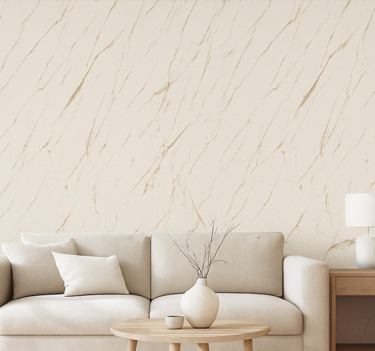 Tapete wohnzimmer in weiß mit lässigem neutralem muster - TenStickers