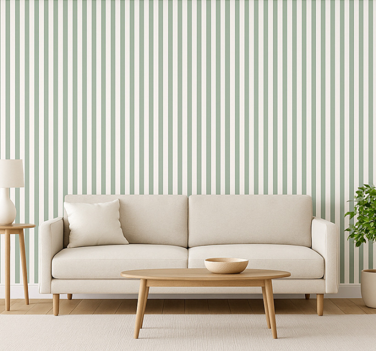 Tapete wohnzimmer klassische graue streifen - TenStickers