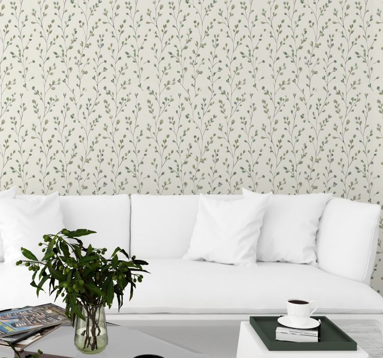 Tapete wohnzimmer kleine blumenmuster - TenStickers