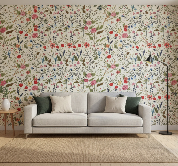 Tapete wohnzimmer märchenhafter garten wandbild - TenStickers