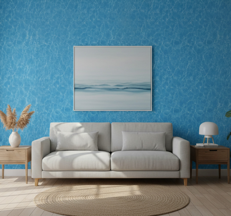 Tapete wohnzimmer mit blauer wasserstruktur - TenStickers