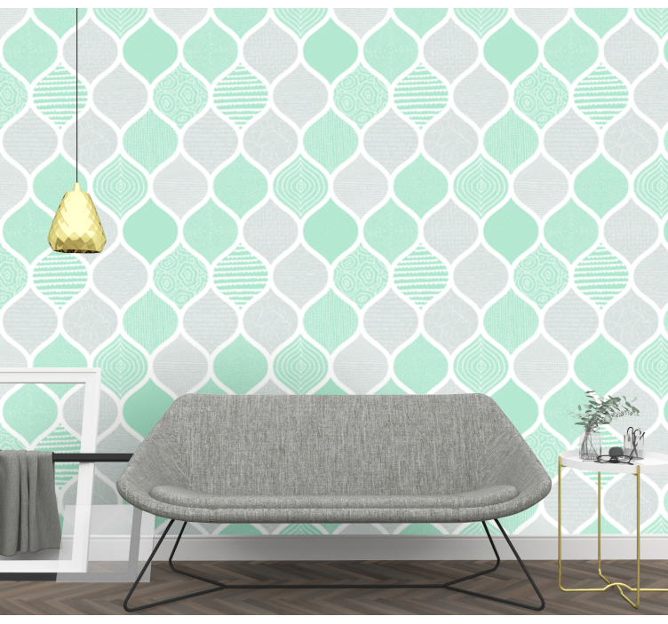 Tapete wohnzimmer mit geometrischen texturen - TenStickers