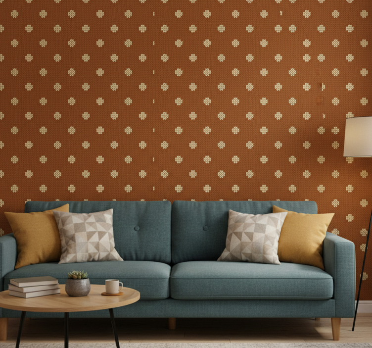 Tapete wohnzimmer mit gepunktetem strickmuster - TenStickers