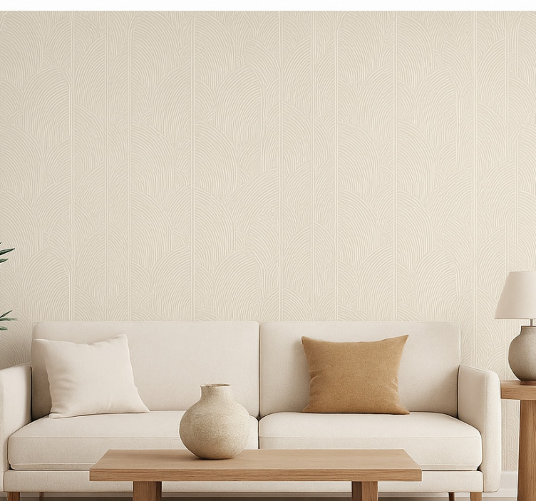 Tapete wohnzimmer mit sanftem bogenmuster - TenStickers