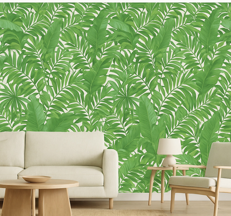 Tapete wohnzimmer mit tropischen blättern - TenStickers
