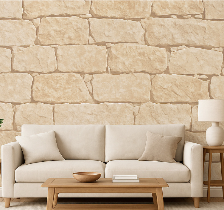 Tapete wohnzimmer naturstein - TenStickers