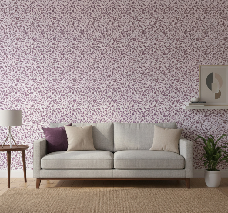 Tapete wohnzimmer ornamentale blatt paisley - TenStickers