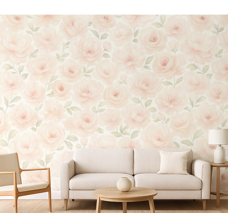Tapete wohnzimmer pink pfingstrose vintage - TenStickers