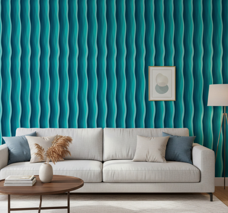 Tapete wohnzimmer ruhige blaue wellen - TenStickers