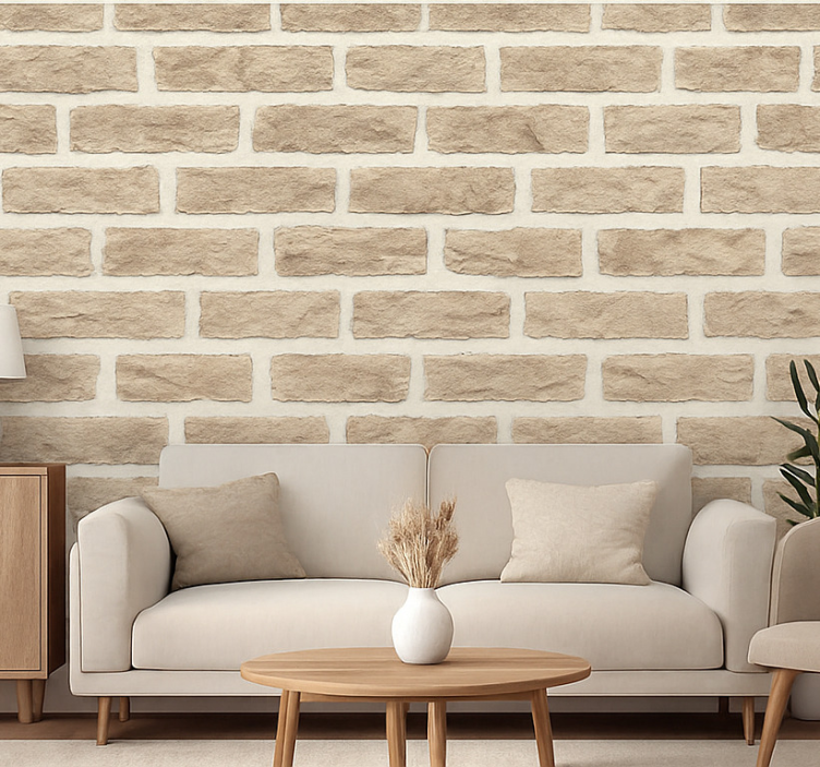 Tapete wohnzimmer rustikaler sandsteinziegel - TenStickers