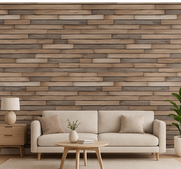 Tapete wohnzimmer rustikales 3d holz - TenStickers