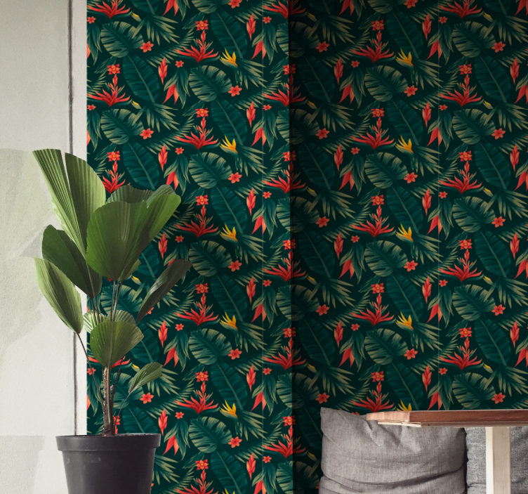 Tapete Wohnzimmer tropische flora - TenStickers