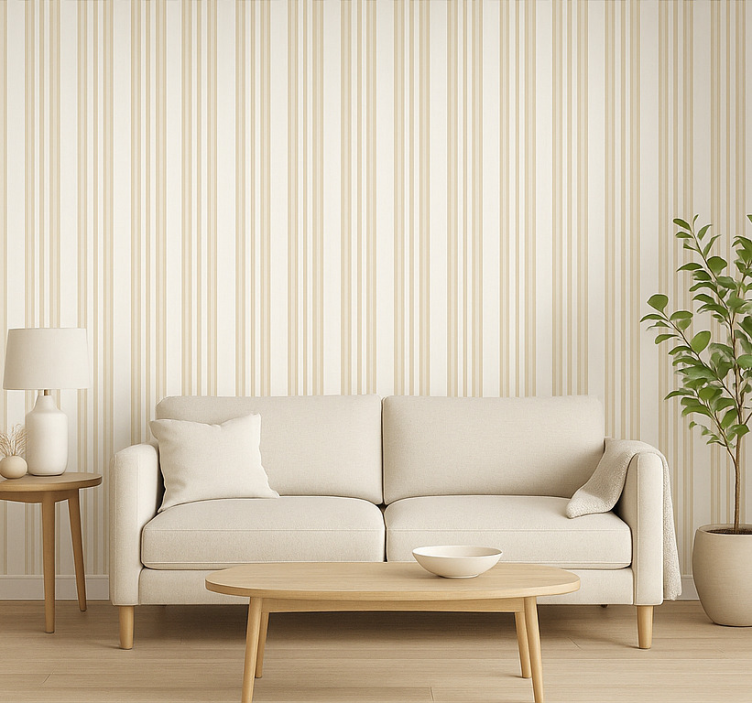 Tapete wohnzimmer vega beige streifenmuster - TenStickers