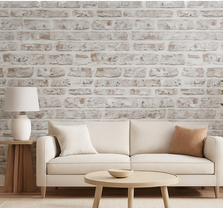 Tapete wohnzimmer vintage alte gewaschene ziegel - TenStickers