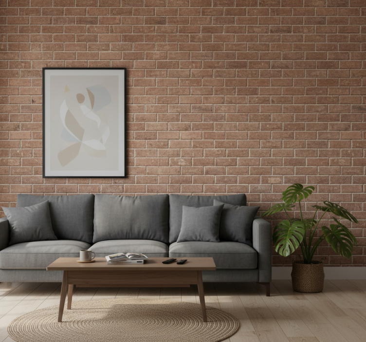 Tapete wohnzimmer ziegelillusion - TenStickers