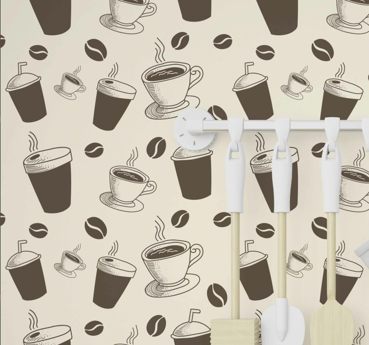 Tapete Küche Kaffee Tassen - TenStickers