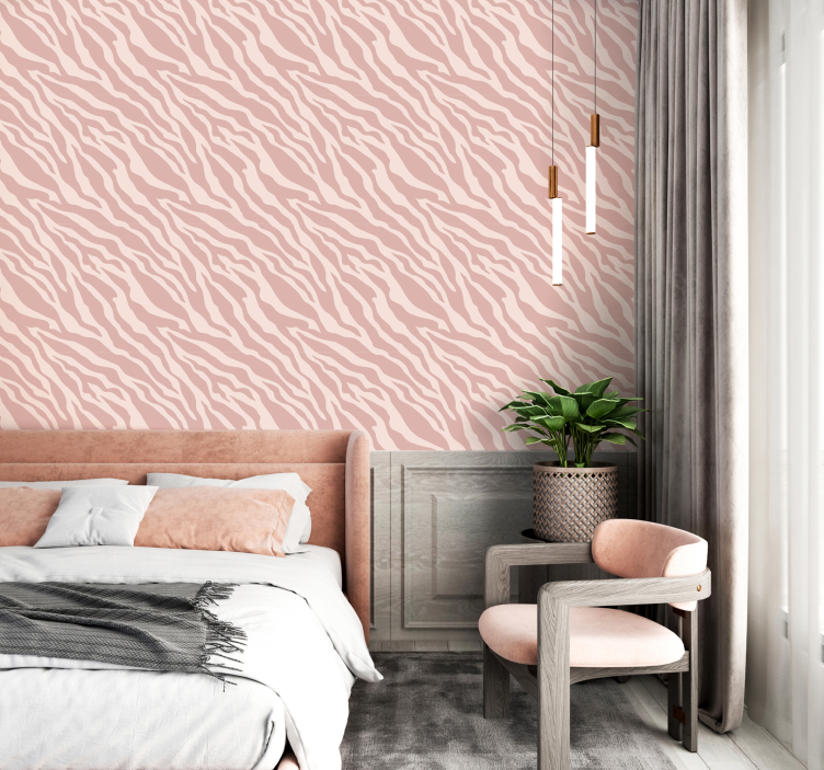 Tier Tapete Jugendzimmer rosa Zebradruck - TenStickers
