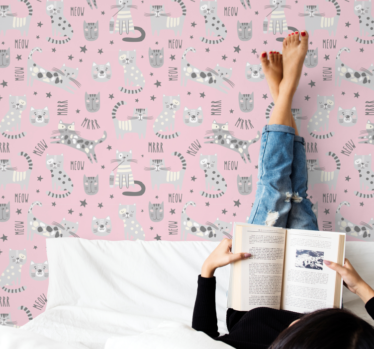 Tier Tapete Stilvolle katzen - TenStickers