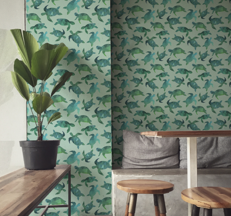 Tiere Tapete meeresschildkröten-muster - TenStickers