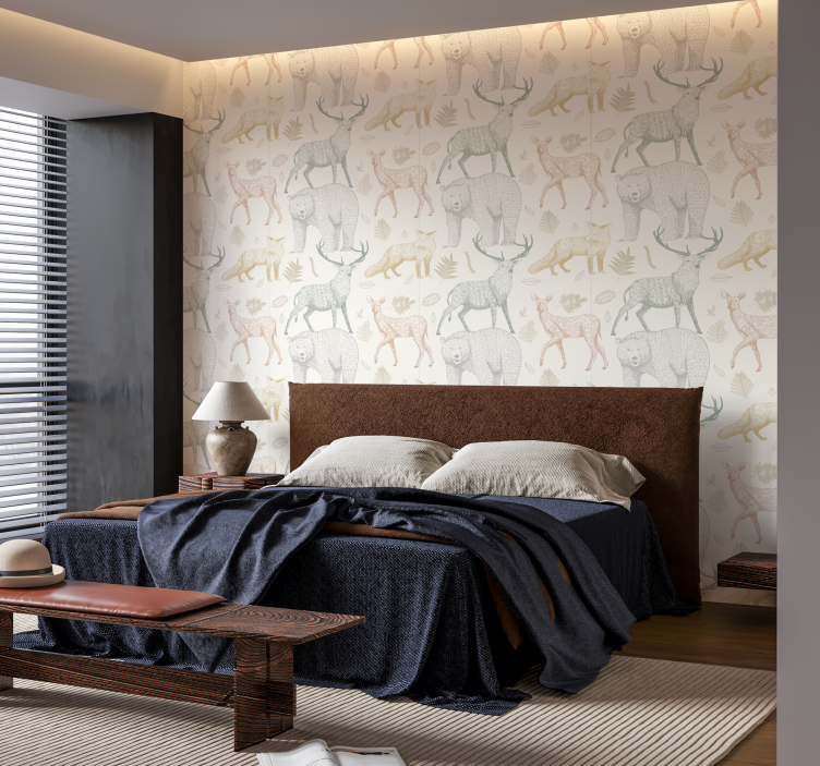 Tiere Tapete minimalistisches walddesign - TenStickers